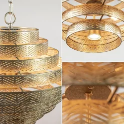 Ronde hanglamp metaal oud zilver 55 cm