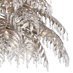 Ronde hanglamp palm ambachtelijk zilver