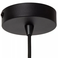 Ronde hanglamp zwart metaal met goud