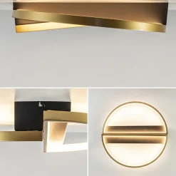 Ronde LED plafondlamp zwart goud