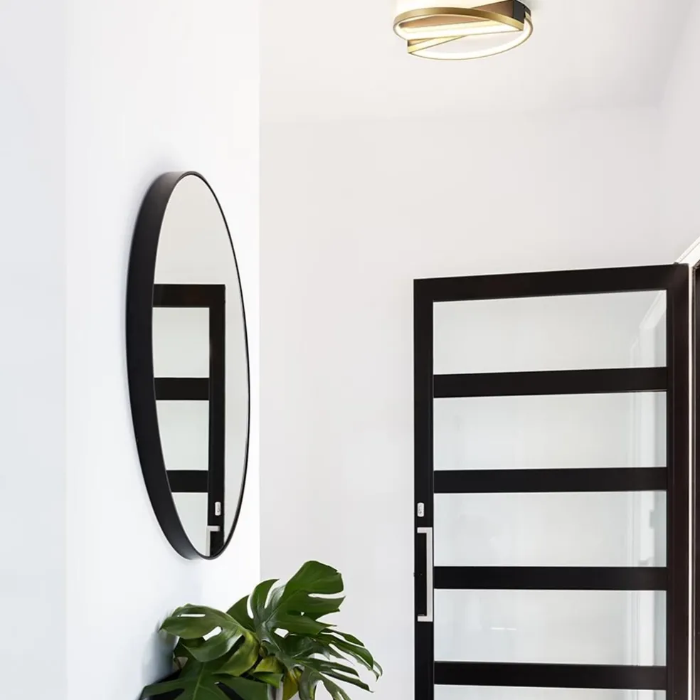 Ronde LED plafondlamp zwart goud