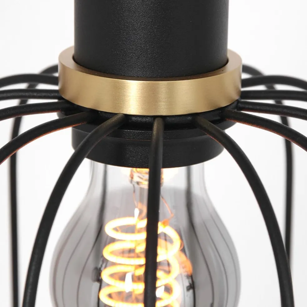 Ronde 3-lichts hanglamp met draadkappen divers