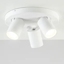 Ronde 3-lichts opbouwspot mat wit