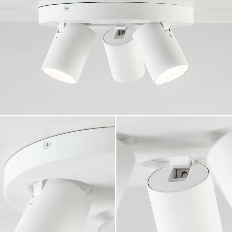 Ronde 3-lichts opbouwspot mat wit