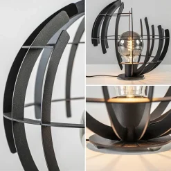 Ronde tafellamp Terra 35 cm zwart metaal