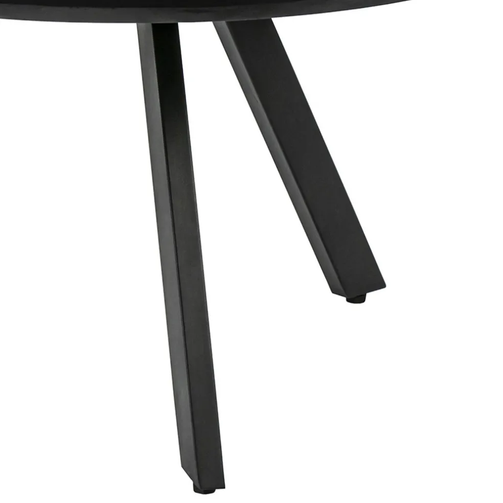 Salontafel rond hout zwart 80 cm