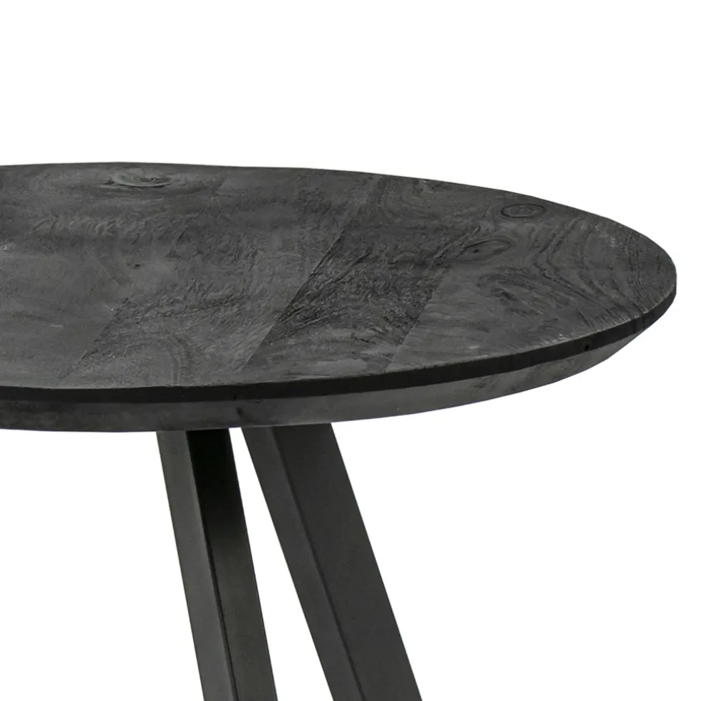 Salontafel rond hout zwart 60 cm