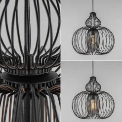 Scandinavische draad hanglamp mat zwart