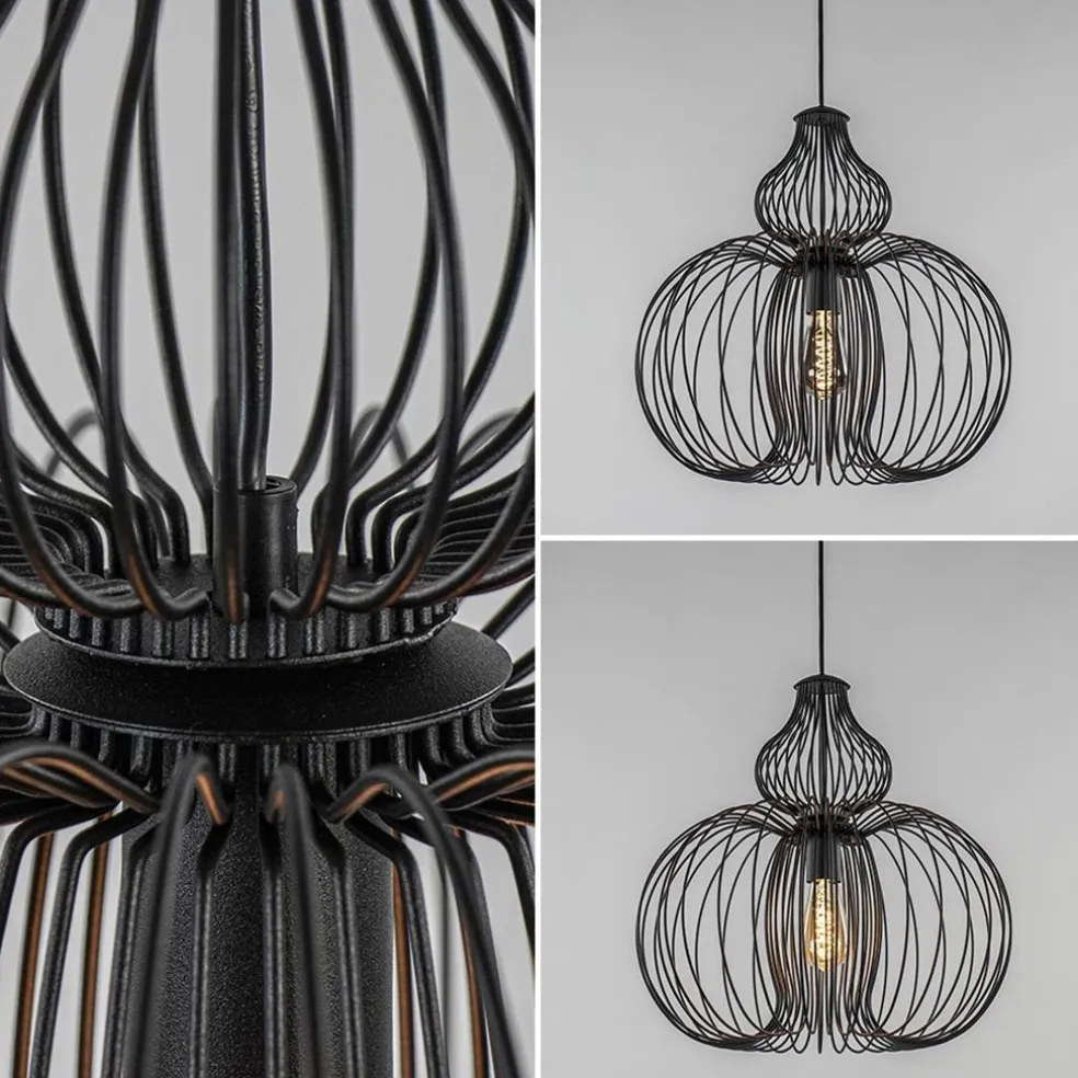 Scandinavische draad hanglamp mat zwart