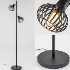 Scandinavische 2-lichts vloerlamp met draadkapjes