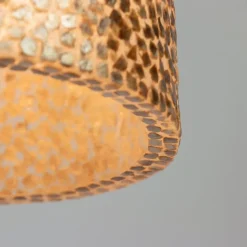 Schelpen hanglamp goud rond