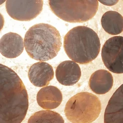 Schelpen hanglamp Ufo coin gold 40cm