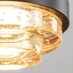 Sfeervolle 5-lichts hanglamp zwart/champagne inclusief LED