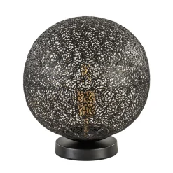 Sfeervolle tafellamp zwart/goud rond