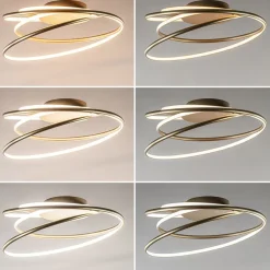 Sierlijke LED plafondlamp ringen goud