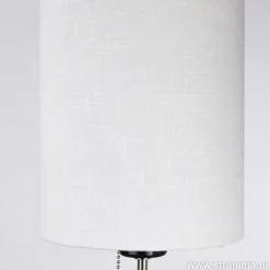 Smalle vloerlamp zwart-staal linnen kap