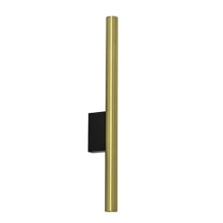 Smalle wandlamp cilinder zwart met solid brass