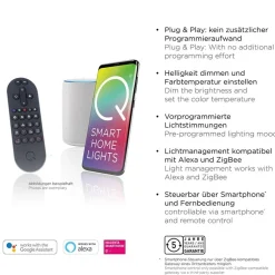 Smart hanglamp 2-lichts mat zwart met opaal glas dimbaar