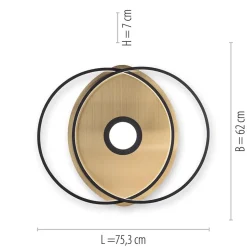 Smart plafondlamp goud met zwart dimbaar