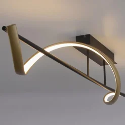 Smart plafondlamp spiraal antraciet/goud