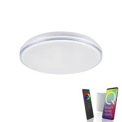 Smart plafondlamp wit met chroom IP44