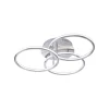 Smart plafondlamp 3x ringen nikkel inclusief LED