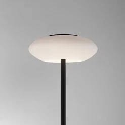 Smart vloerlamp zwart met wit glas dimbaar