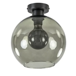 Smoke glazen plafondlamp globe 25 cm