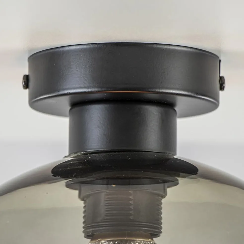 Smoke glazen plafondlamp globe 25 cm