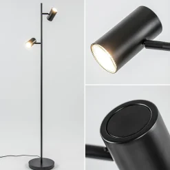 Staande Burgos spot dubbel zwart 3-step