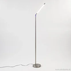 Staande leeslamp nikkel met dimmer