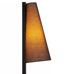 Staande schemerlamp mat zwart met linnen kap