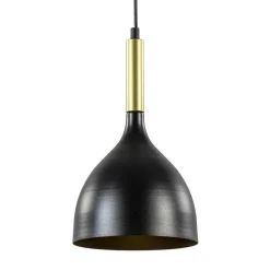 Stijlvolle kleine hanglamp zwart met goud