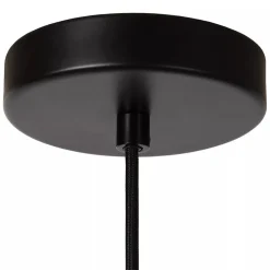 Stoere hanglamp zwart met mat zwart glas