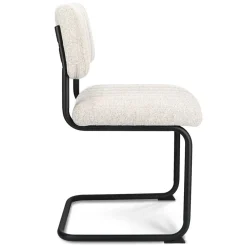Stoffen eetkamerstoel met zwart metalen frame
