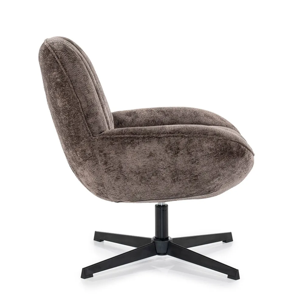 Stoffen fauteuil Derby bruin draaibaar