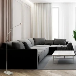 Strak klassieke leeslamp nikkel met dimbaar LED