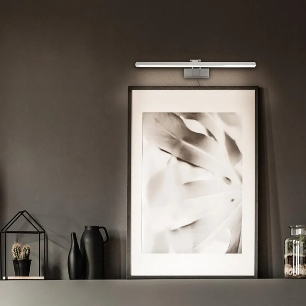 Strak klassieke schilderij wandlamp geborsteld staal