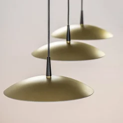Strakke 3-lichts hanglamp LED mat zwart/mat goud