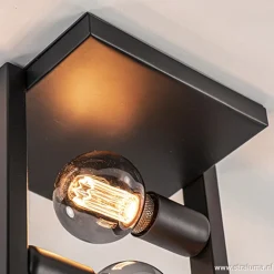 Strakke zwarte plafonnière metaal Frame