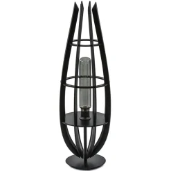 Tafellamp / vloerlamp mat zwart hout