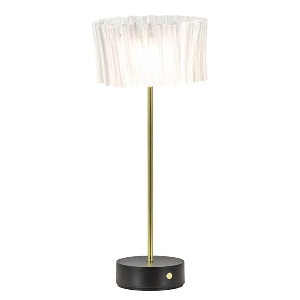 Tafellamp Accordeon op batterij prisma / zwart