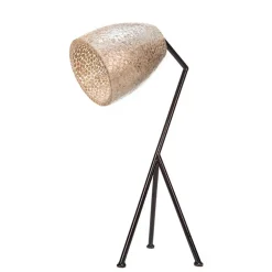 Tafellamp driepoot zwart/schelpen gold
