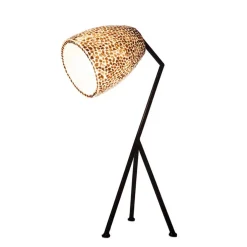 Tafellamp driepoot zwart/schelpen gold