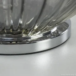 Tafellamp Egg Rib smoke glas