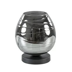 Tafellamp Fantasy laag zwart + smoke glas