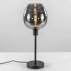 Tafellamp Fantasy op stang zwart + smoke glas