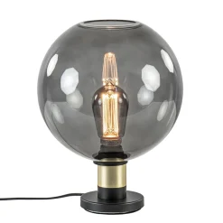 Tafellamp Lazise 25cm zwart/smoke/goud