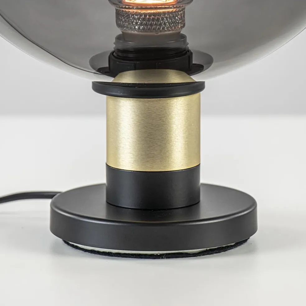 Tafellamp Lazise 25cm zwart/smoke/goud