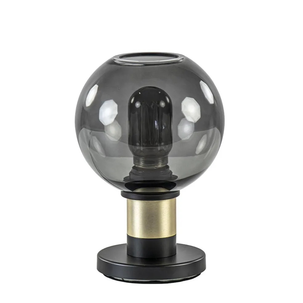 Tafellamp Lazise 15cm zwart/smoke/goud